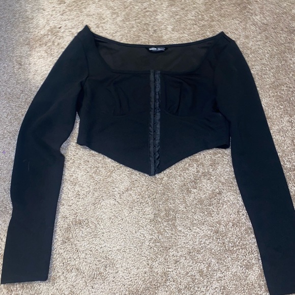 SHEIN corset Longsleeve crop top - Picture 1 of 3